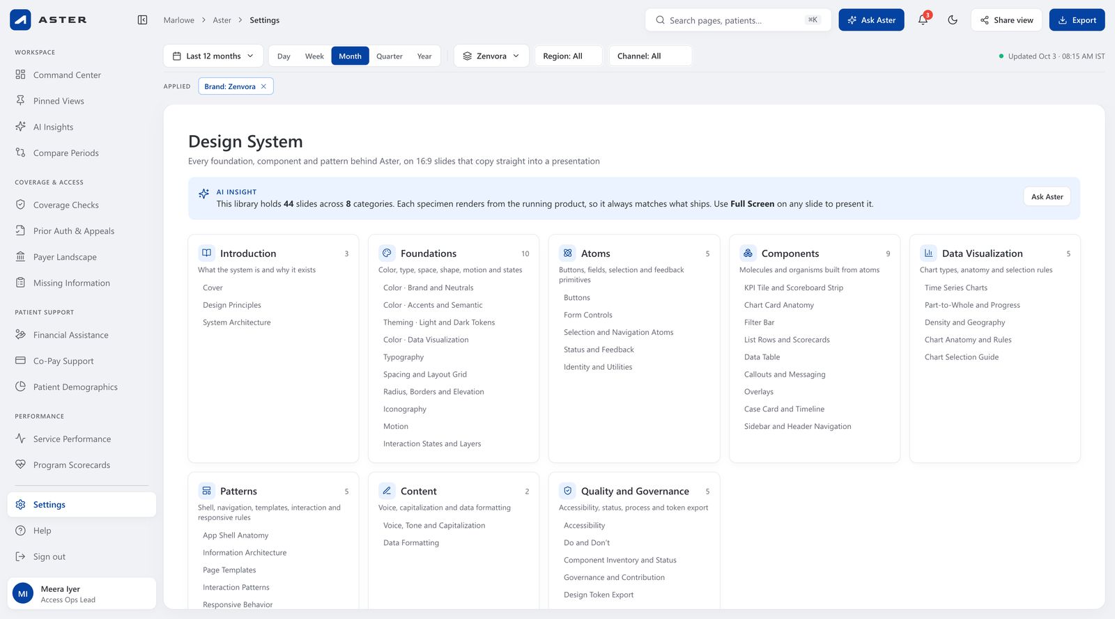 The Aster design system overview